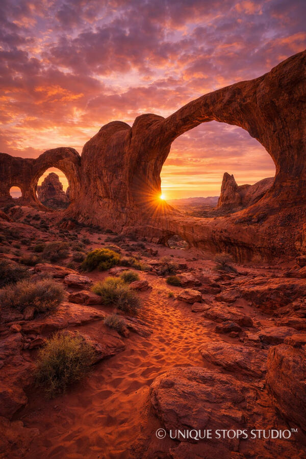 Northern Lights over snowy coastal village and mountains at night, cinematic winter landscape photography licensed by Unique Stops Studio for film, advertising, and brand campaigns.